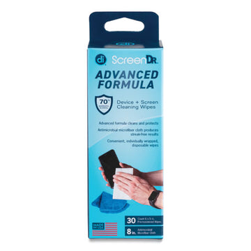 Digital Innovations Screendr Device And Screen Cleaning Wipes, Includes 30 White Wipes And 8" Microfiber Cloth, 6 X 5 freeshipping - TVN Wholesale